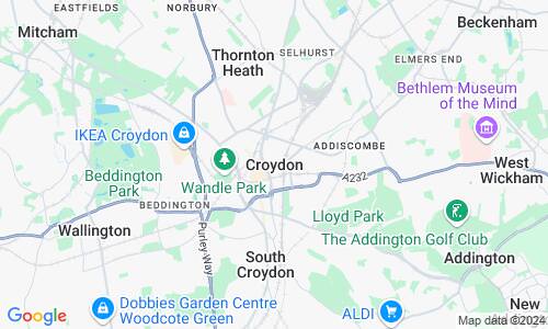 Ausschnitt der Weltkarte zu Croydon, London