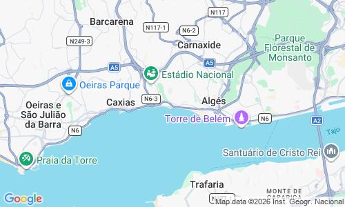 Ausschnitt der Weltkarte zu Cruz Quebradas Strand
