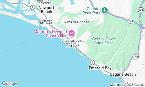 Ausschnitt der Weltkarte zu Crystal Cove Beach