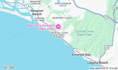 Ausschnitt der Weltkarte zu Crystal Cove Beach