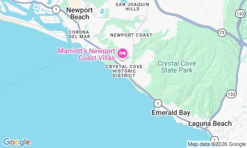Ausschnitt der Weltkarte zu Crystal Cove State Beach
