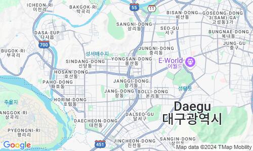 Ausschnit der Weltkarte zu Daegu