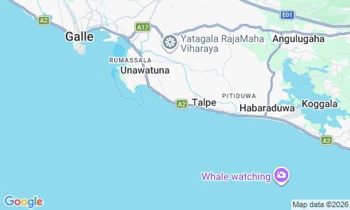 Ausschnit der Weltkarte zu Dalawella Beach