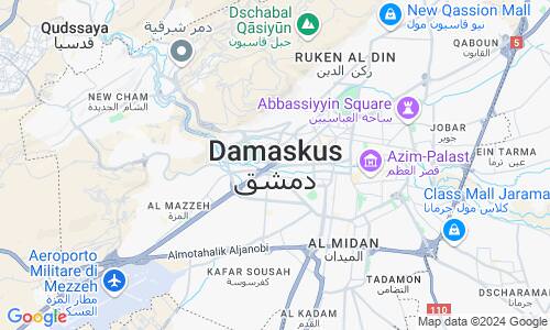 Ausschnitt der Weltkarte zu Damaskus