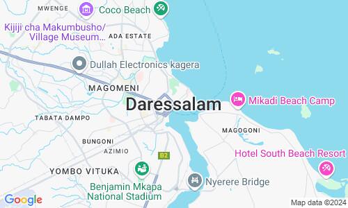 Ausschnitt der Weltkarte zu Daressalam