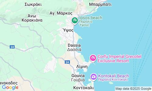 Ausschnitt der Weltkarte zu Dassia Beach