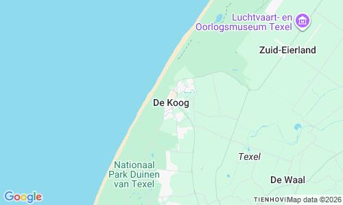 Ausschnitt der Weltkarte zu De Koog Strand