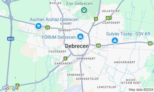 Ausschnit der Weltkarte zu Debrecen