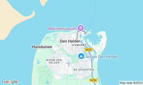 Ausschnitt der Weltkarte zu Den Helder