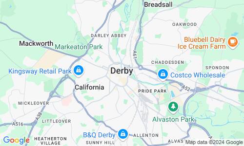 Ausschnitt der Weltkarte zu Derby