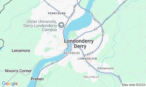 Ausschnitt der Weltkarte zu Derry