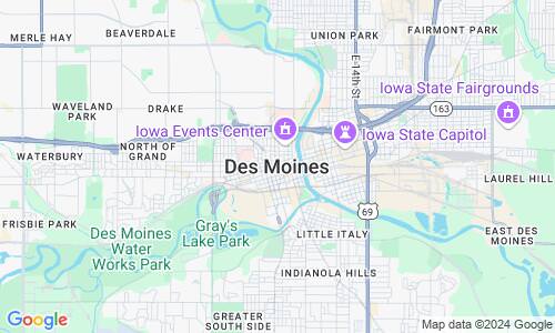 Ausschnitt der Weltkarte zu Des Moines