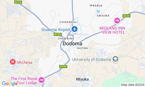 Ausschnitt der Weltkarte zu Dodoma