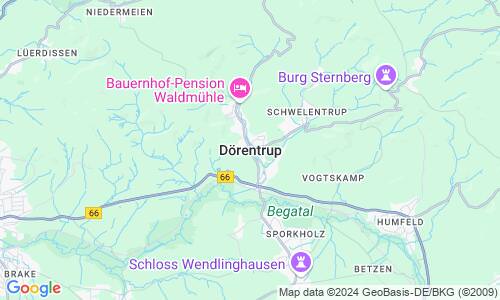 Ausschnitt der Weltkarte zu Dörentrup