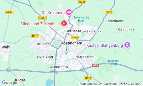 Ausschnitt der Weltkarte zu Doetinchem