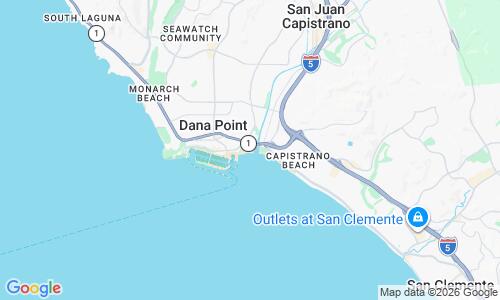 Ausschnitt der Weltkarte zu Doheny Beach