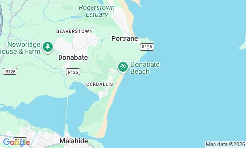 Ausschnitt der Weltkarte zu Donabate Beach