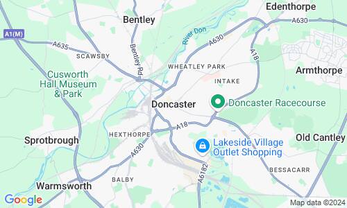 Ausschnitt der Weltkarte zu Doncaster