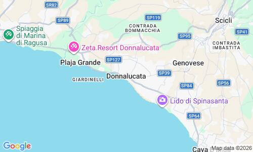 Ausschnitt der Weltkarte zu Donnalucata Strand