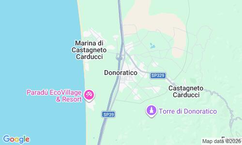 Ausschnitt der Weltkarte zu Donoratico Strand