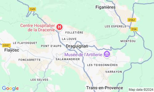 Ausschnitt der Weltkarte zu Draguignan