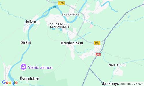 Ausschnit der Weltkarte zu Druskininkai