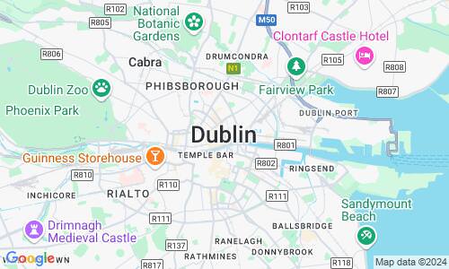 Ausschnit der Weltkarte zu Dublin