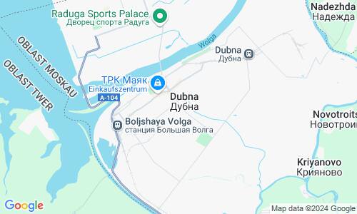 Ausschnitt der Weltkarte zu Dubna
