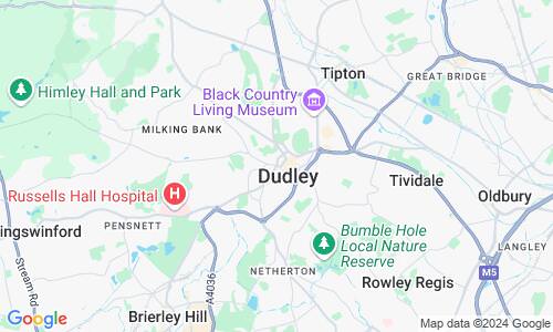 Ausschnitt der Weltkarte zu Dudley