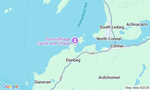 Ausschnitt der Weltkarte zu Dunstaffnage Strand