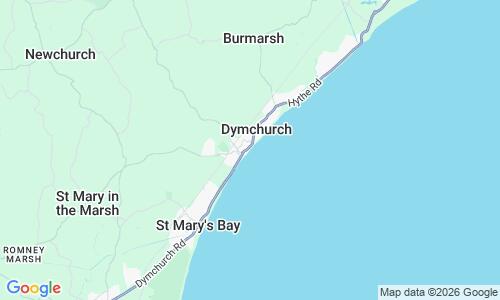 Ausschnitt der Weltkarte zu Dymchurch Beach