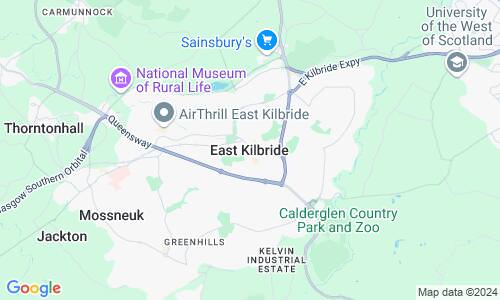 Ausschnitt der Weltkarte zu East Kilbride