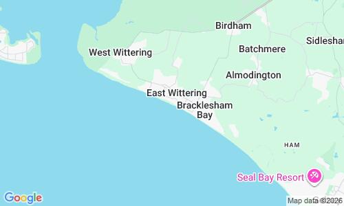 Ausschnitt der Weltkarte zu East Wittering Beach