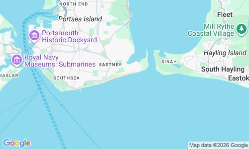 Ausschnitt der Weltkarte zu Eastney Beach