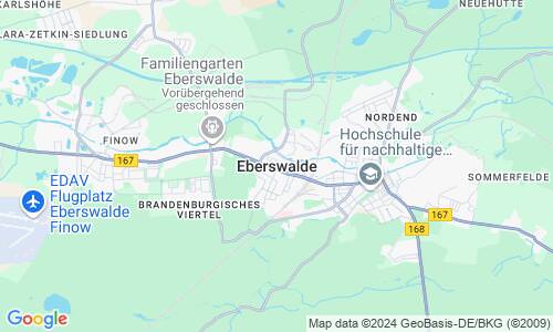Ausschnitt der Weltkarte zu Eberswalde
