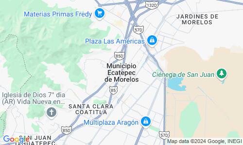 Ausschnitt der Weltkarte zu Ecatepec de Morelos