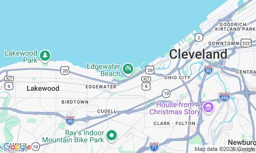 Ausschnitt der Weltkarte zu Edgewater Park Beach