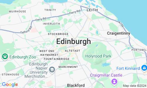 Ausschnit der Weltkarte zu Edinburgh