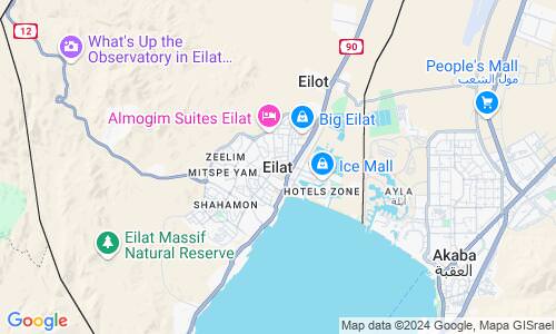 Ausschnit der Weltkarte zu Eilat