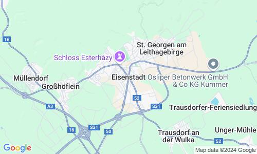 Ausschnitt der Weltkarte zu Eisenstadt