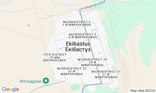 Ausschnitt der Weltkarte zu Ekibastus