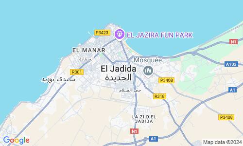 Ausschnitt der Weltkarte zu El Jadida