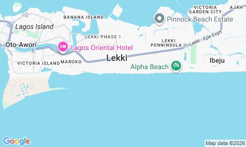 Ausschnitt der Weltkarte zu Elegushi Beach