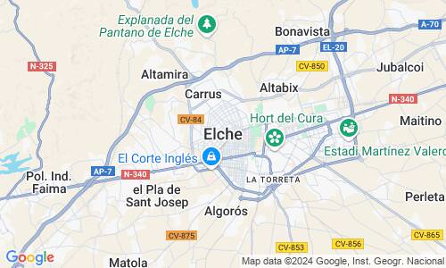 Ausschnitt der Weltkarte zu Elx