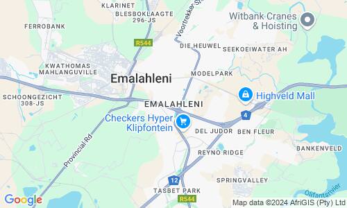 Ausschnitt der Weltkarte zu EMalahleni