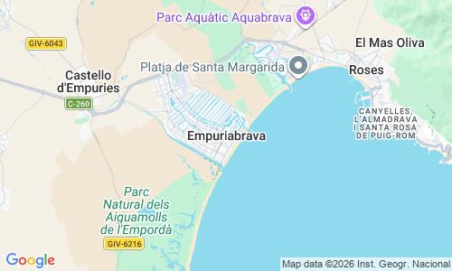 Ausschnitt der Weltkarte zu Empuriabrava Strand