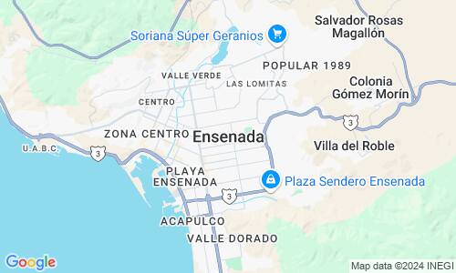 Ausschnitt der Weltkarte zu Ensenada