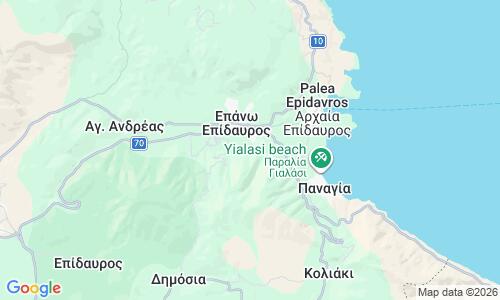Ausschnitt der Weltkarte zu Epidaurus Beach