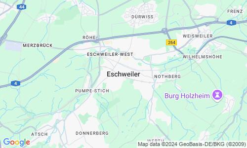 Ausschnitt der Weltkarte zu Eschweiler