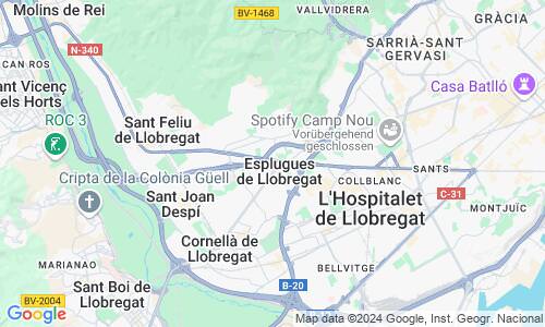 Ausschnitt der Weltkarte zu Esplugues de Llobregat
